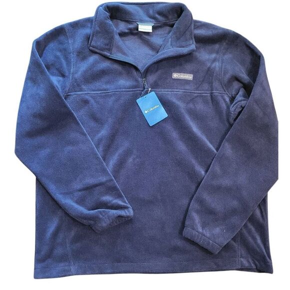 NWT Columbia Steens Mountain Half Zip Men's 2X Navy Blue Fleece Cozy - Picture 2 of 6